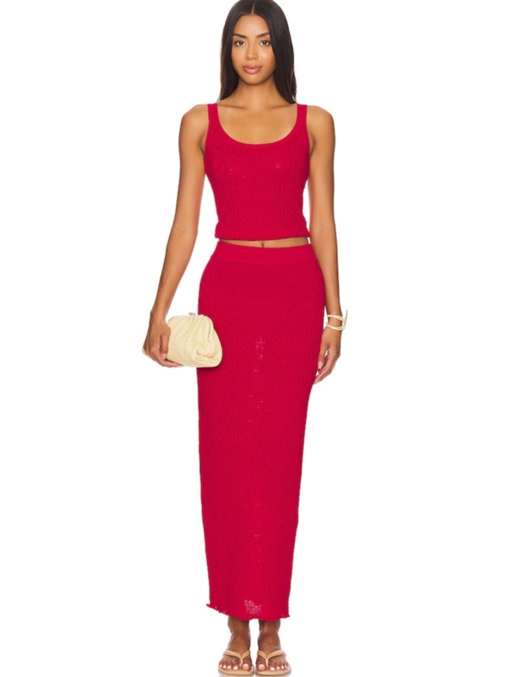 SNDYS X REVOLVE Josefina maxi skirt in red